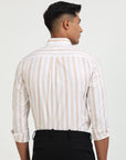 Beige and White Striped Elegance Shirt