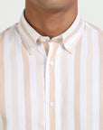 Beige and White Striped Elegance Shirt