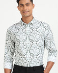 Green Flower Print Shirt