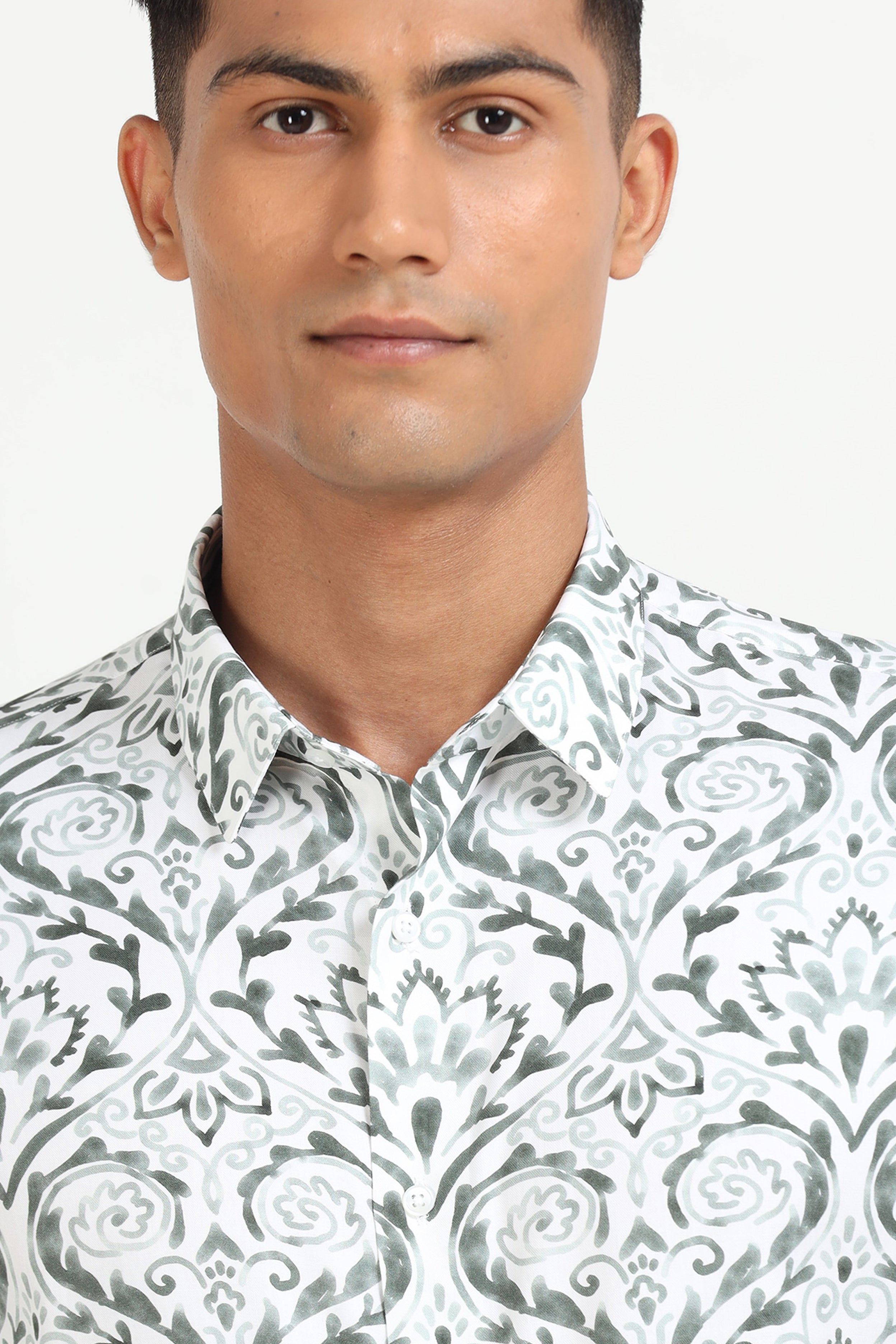 Green Flower Print Shirt Kaapus green-flower-print-shirt-kaapus