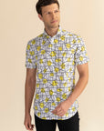 Half Sleeves Geometric Print Shirt EOSS
