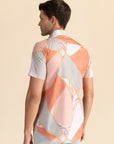 Half Sleeves Peach Print Shirt EOSS
