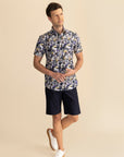 Half Sleeves Navy Print Shirt EOSS
