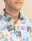 Half Sleeves Stamp Print Shirt EOSS