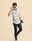 Half Sleeves Stamp Print Shirt EOSS