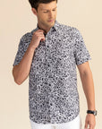 Abstract black & white satin shirt EOSS
