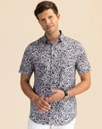 Abstract black & white satin shirt EOSS