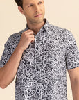 Abstract black & white satin shirt EOSS