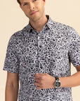 Abstract black & white satin shirt EOSS