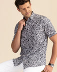 Abstract black & white satin shirt EOSS