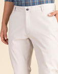 Cream Cotton Stretch Chinos