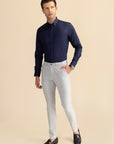Navy Blue Poplin Solid Shirt