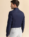 Navy Blue Poplin Solid Shirt