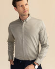Beige Poplin Solid Shirt EOSS