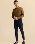 Brown Poplin Solid Shirt EOSS
