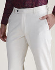 Cream Check Formal Trousers