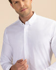 White Poplin Solid Shirt