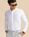 White Poplin Solid Shirt