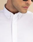 White Poplin Solid Shirt