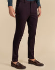 Burgundy Lycra 4 Way Stretch Knit Trousers