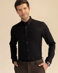 Black Poplin Solid Shirt