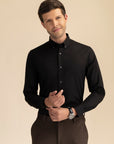 Black Poplin Solid Shirt