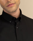 Black Poplin Solid Shirt