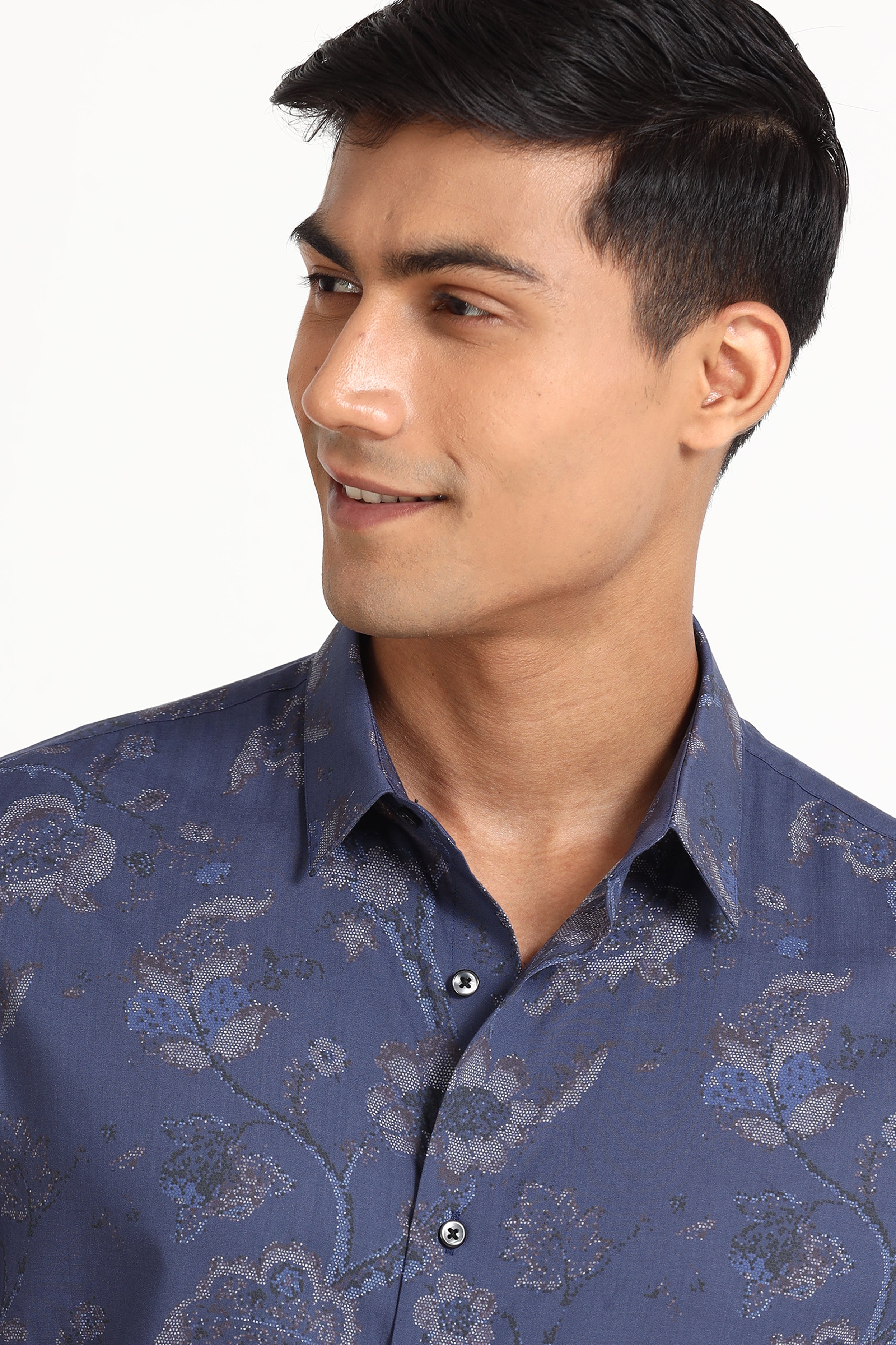 Blue Cameo Printed Shirt