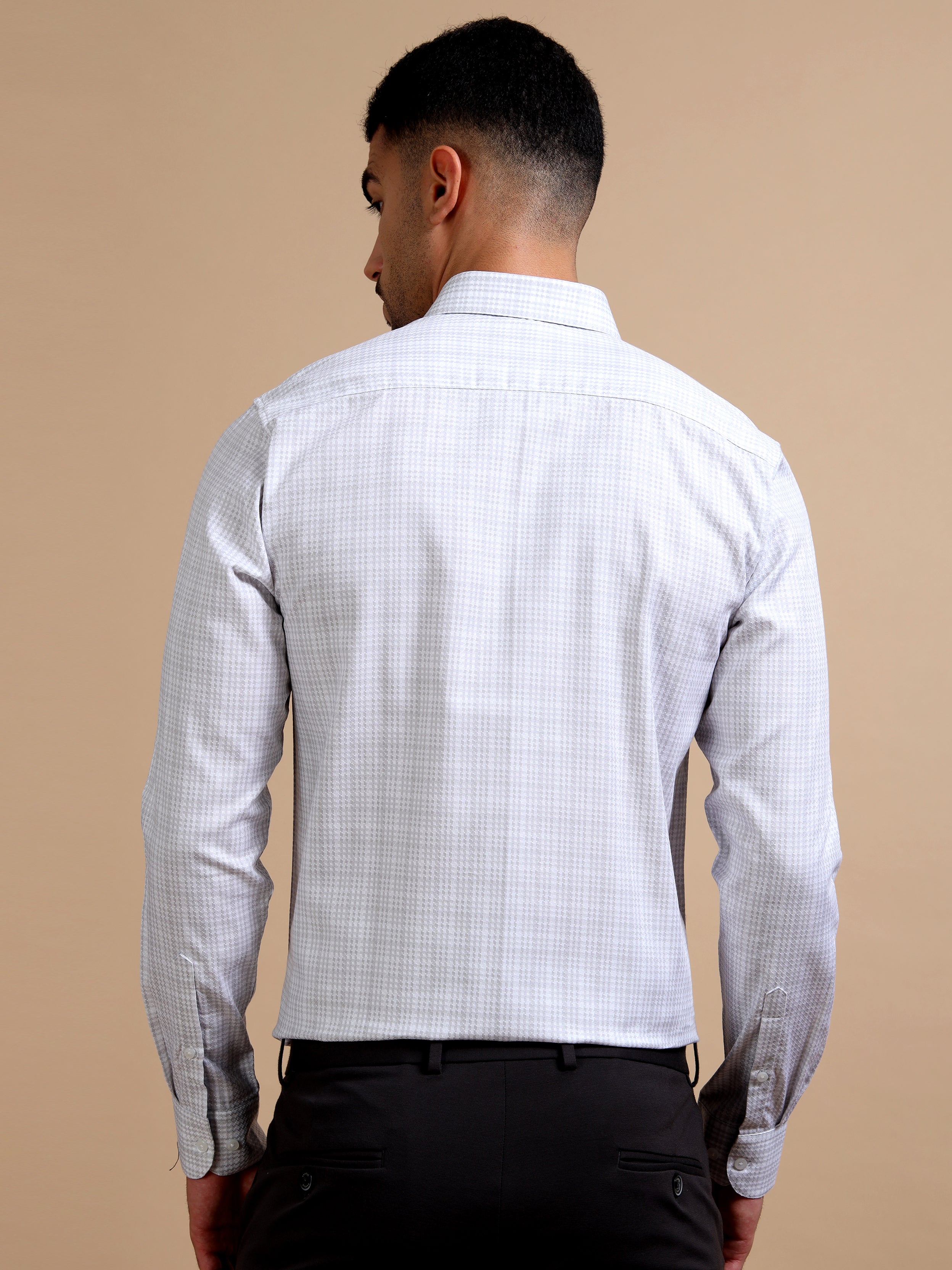 Metropolitan White Check Formal Shirt