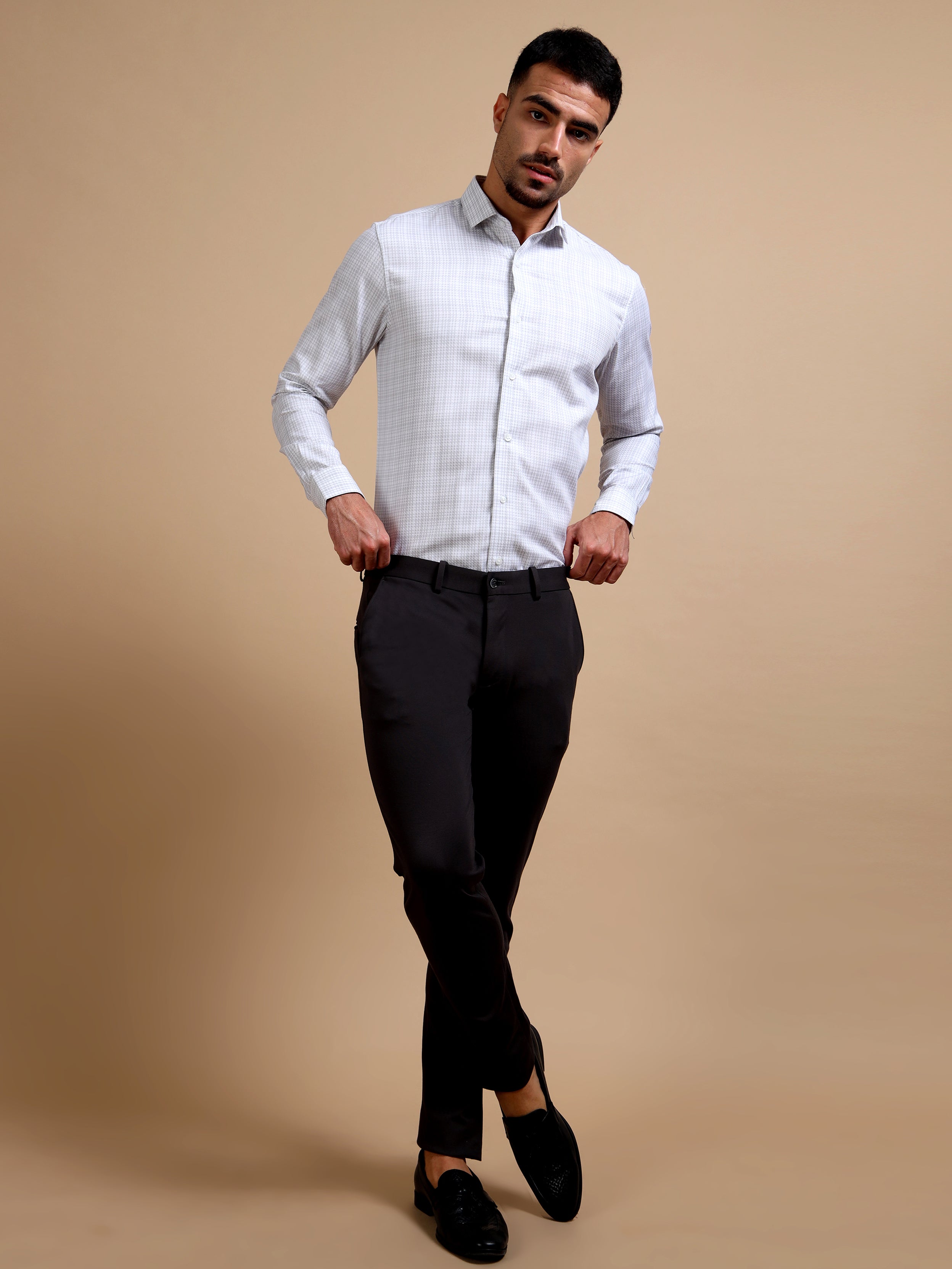 Metropolitan White Check Formal Shirt