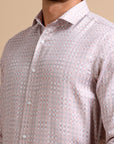 Peach Jacquard Festive Shirt