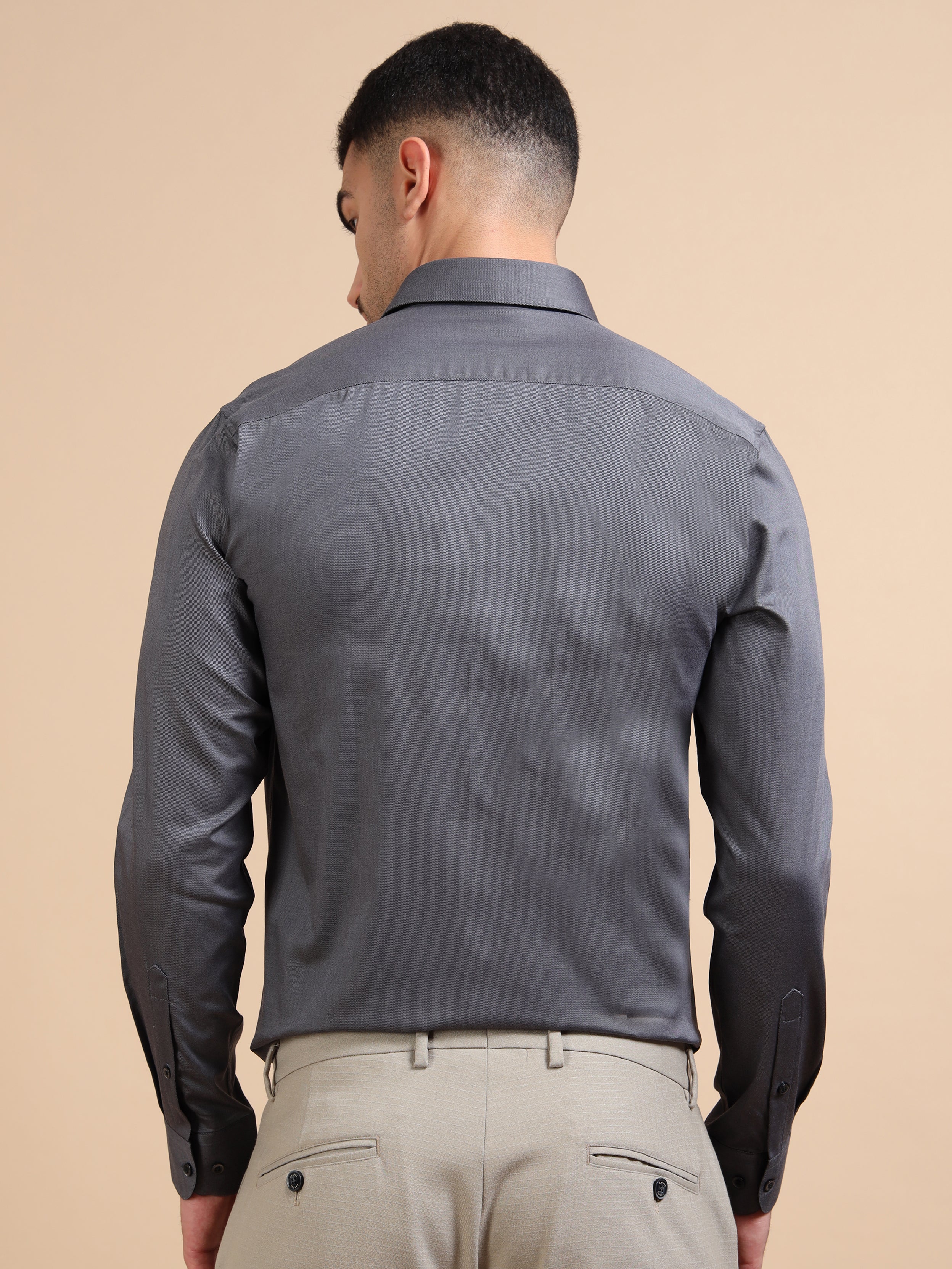 Black Paneled Occasion Shirt