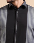 Black Paneled Occasion Shirt