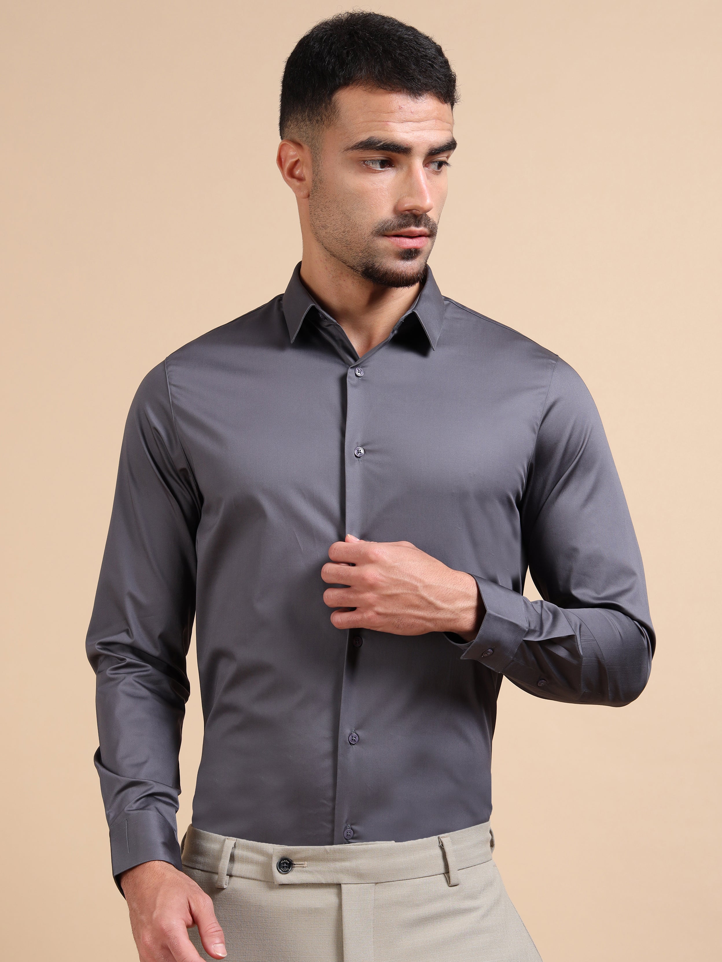 Dark Grey Stretch Premium Shirt