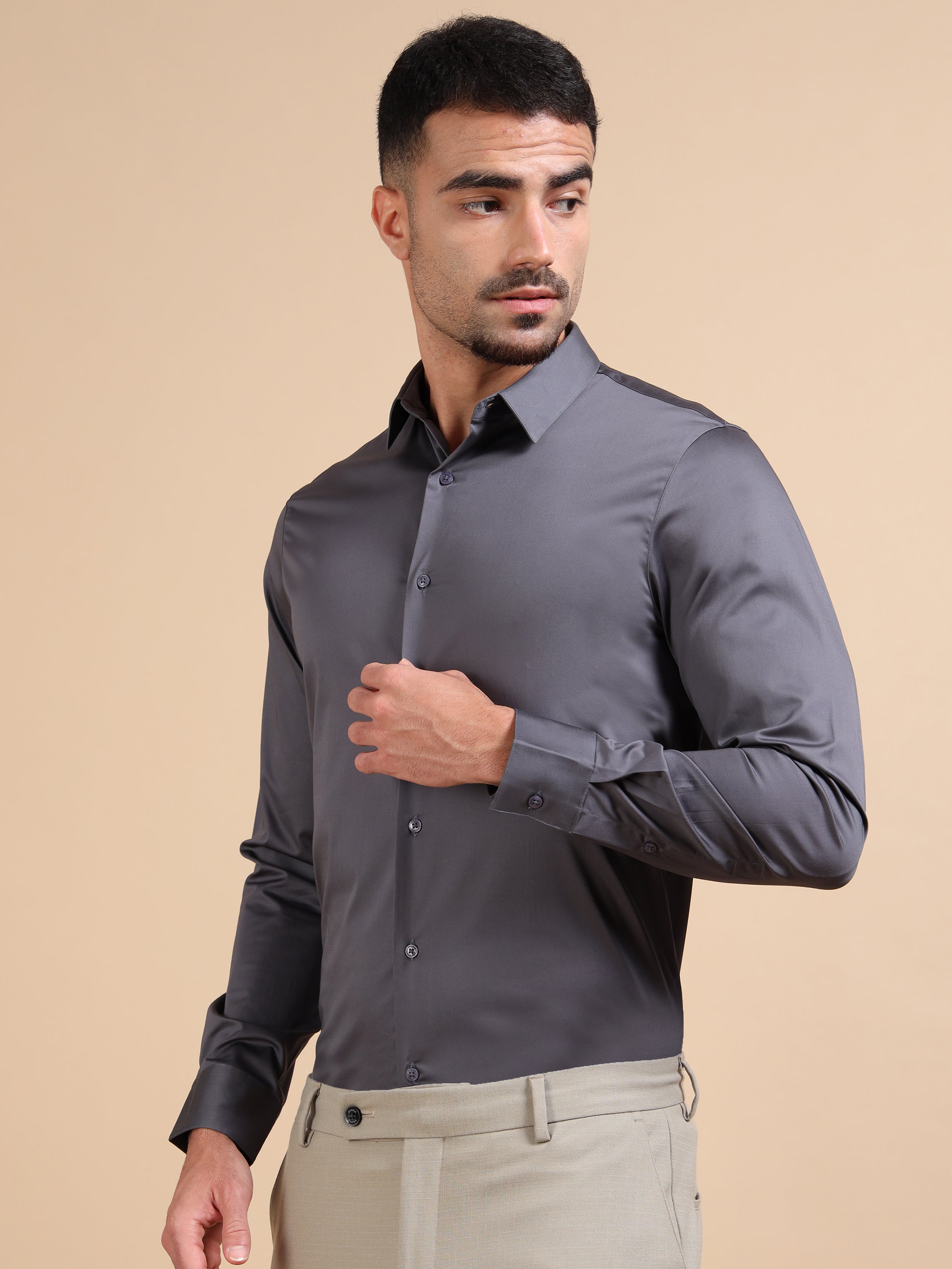 Dark Grey Stretch Premium Shirt