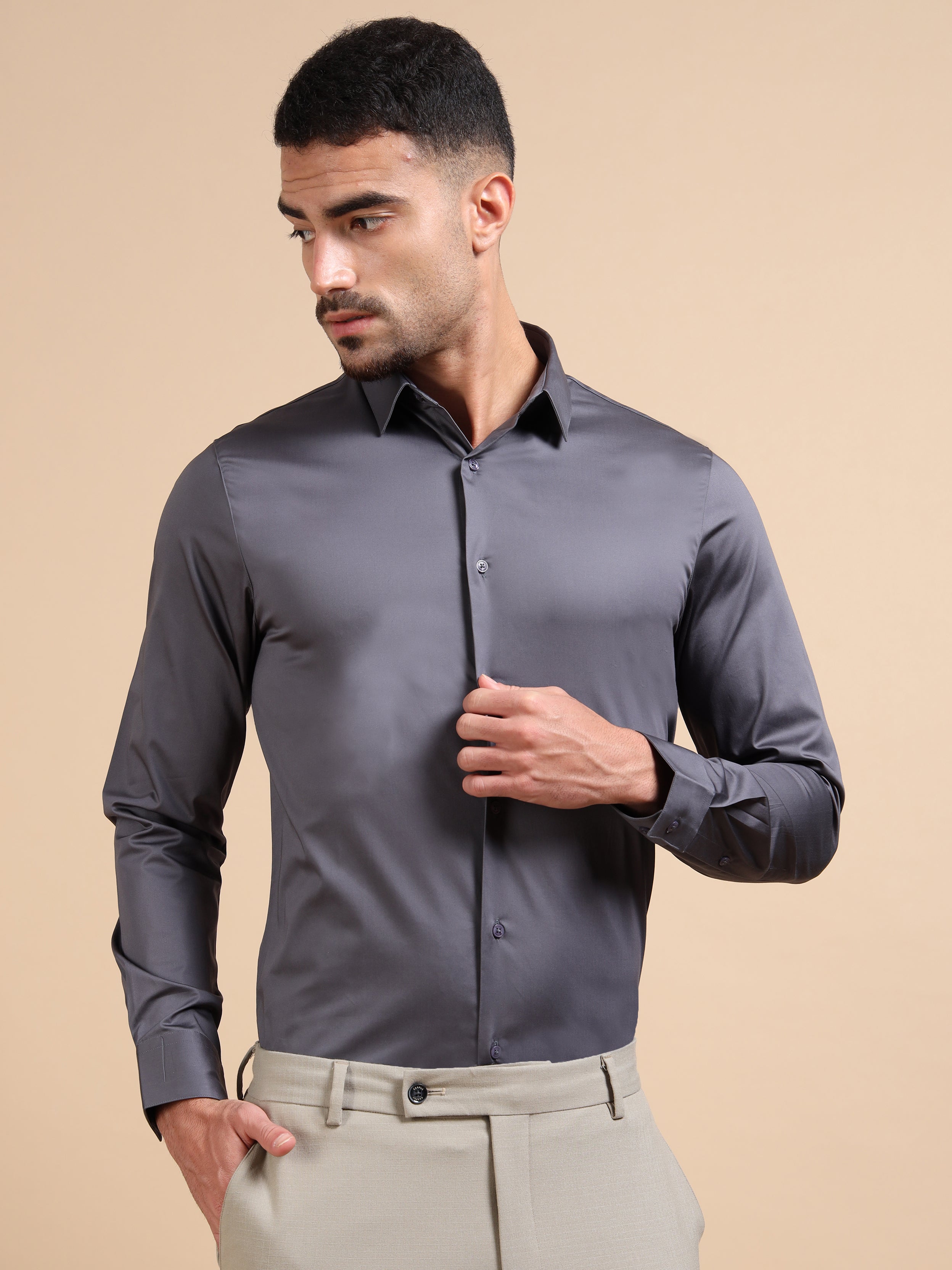 Dark Grey Stretch Premium Shirt