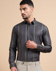 Mozart Navy Formal Stripe Shirt