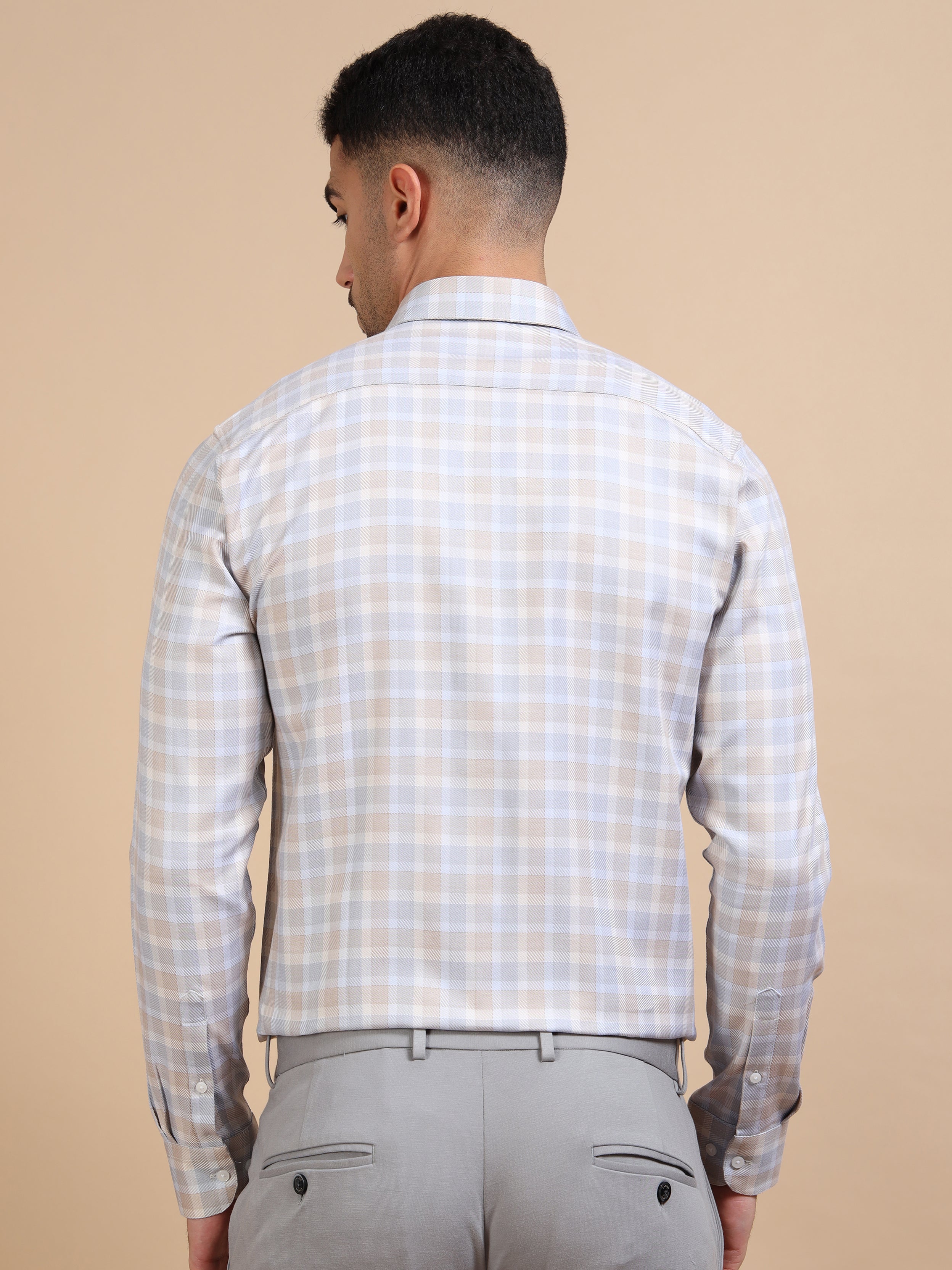 Subtle Light Formal Check Shirt