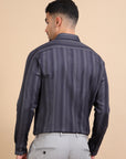 Slate Grey Formal Stripe Shirt