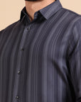 Slate Grey Formal Stripe Shirt