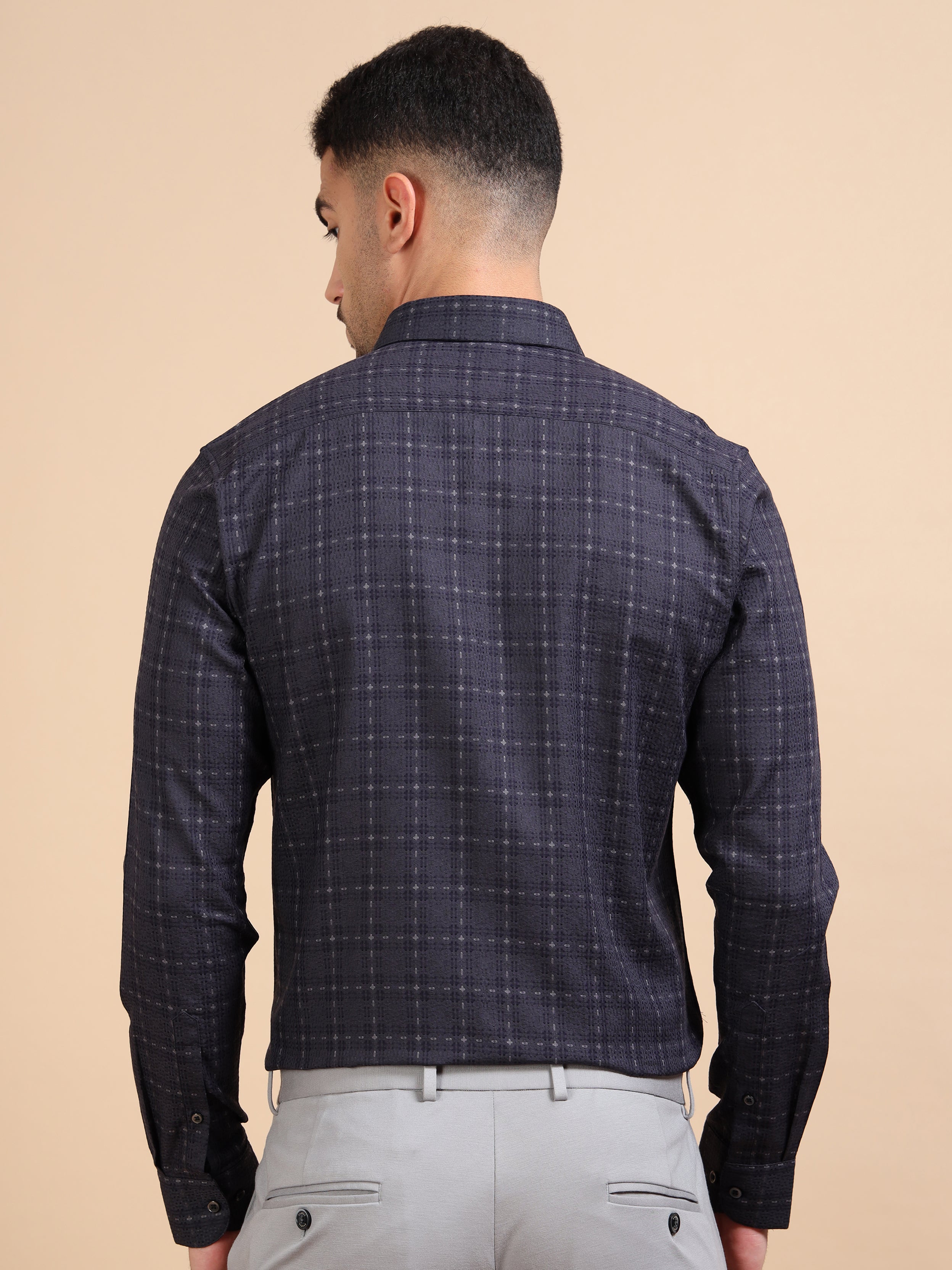 Black Checkered Jacquard Shirt