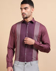 Maroon Paneled Occasion Shirt