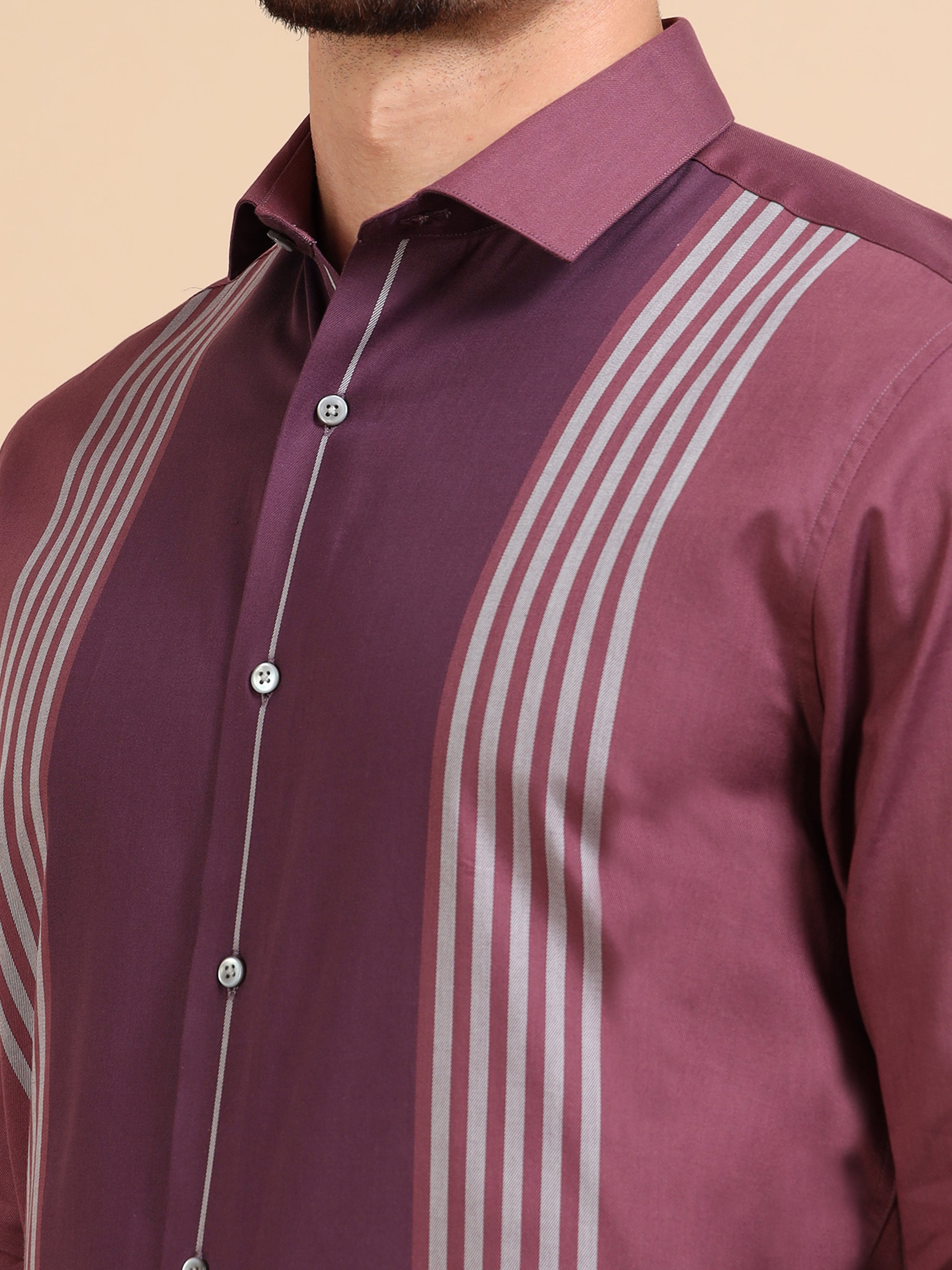 Maroon Paneled Occasion Shirt