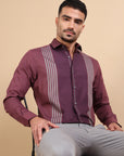 Maroon Paneled Occasion Shirt