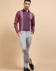 Maroon Paneled Occasion Shirt