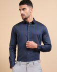 Macho Navy Formal Stripe Shirt