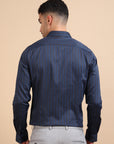 Macho Navy Formal Stripe Shirt