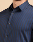 Macho Navy Formal Stripe Shirt