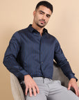 Macho Navy Formal Stripe Shirt