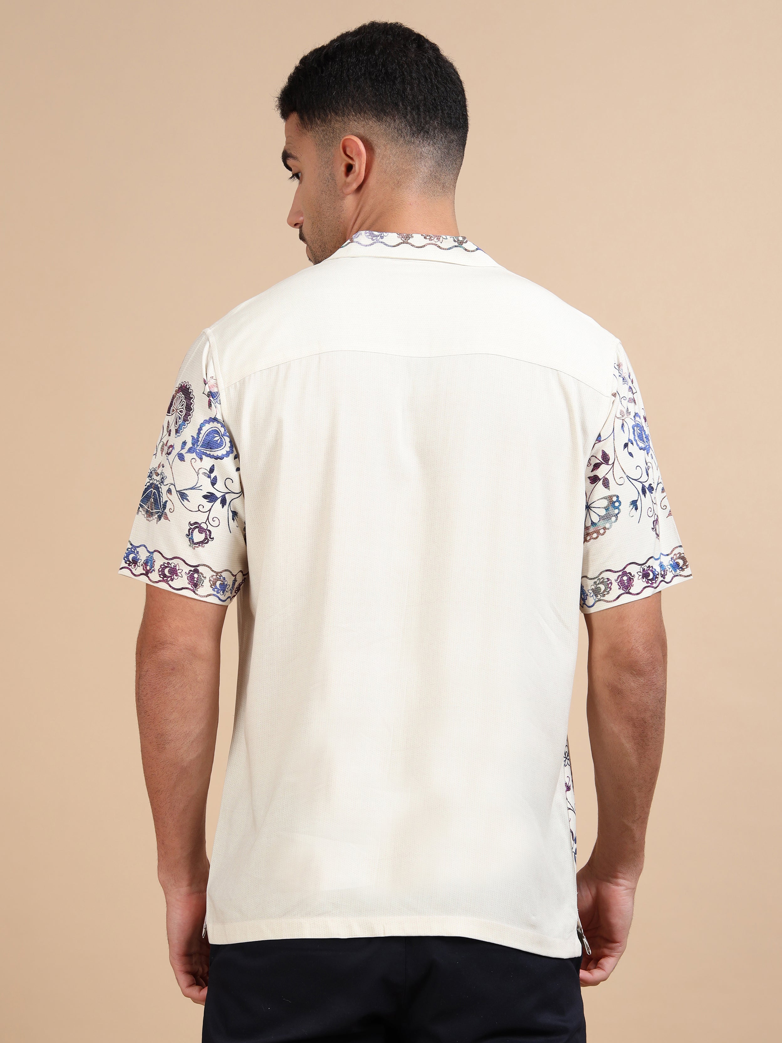 Treasure Island Cuban Collar Print